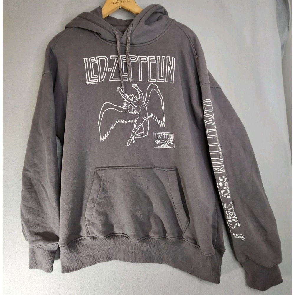 Hollister Mythgem Oversized Fit Led Zeppelin 77' Hoodie Mens Med Graphic EUC